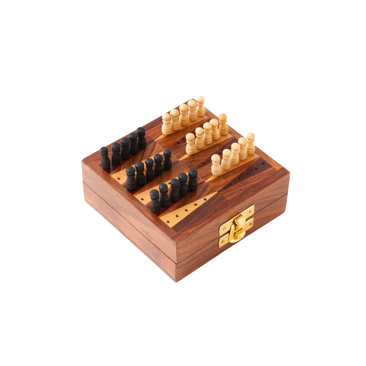 Wooden Travel Backgammon In Box